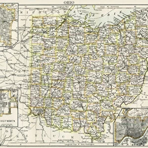 Ohio map 1884