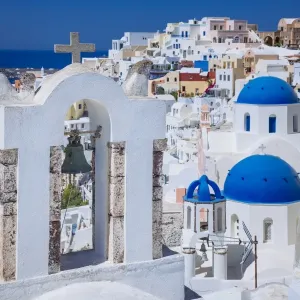 Oia village townscape, Santorini, Cyclades, Greece Oia village townscape, Santorini, Cyclades, Greece