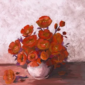 Red Poppies in White Vase Print