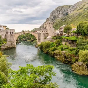 The Old Bridge in Mostar, Bosnia and Herzegovina The Old Bridge in Mostar, Bosnia and Herzegovina