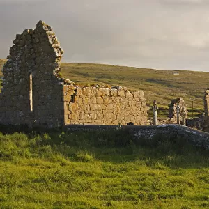 Old Church Ruins And Graveyard In The Burren Region