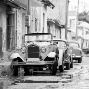 Old convertible car on street of Trinidad, Cuba