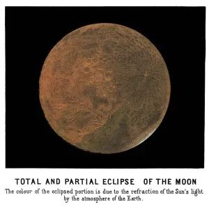 Old engraved illustration of Astronomy, Total eclipse of the Moon Old engraved illustration of Astronomy, Total eclipse of the Moon
