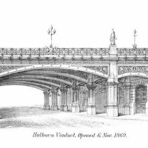 Old engraved illustration of Holborn Viaduct, Popular Encyclopedia Published 1894 Old engraved illustration of Holborn Viaduct, Popular Encyclopedia Published 1894