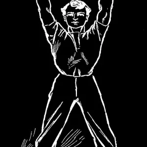 Old engraved illustration of Hygienic Gymnastics, healthy lifestyle - leg, body and arm exercises