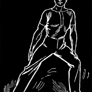 Old engraved illustration of Hygienic Gymnastics, healthy lifestyle - leg, body and arm exercises