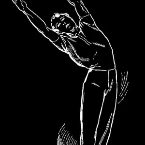 Old engraved illustration of Hygienic Gymnastics, healthy lifestyle - leg, body and arm exercises