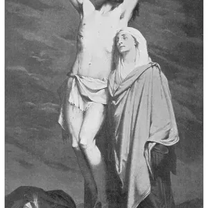Old engraved illustration of the Lord Jesus Christ on the Cross, The crucified Jesus Old engraved illustration of the Lord Jesus Christ on the Cross, The crucified Jesus