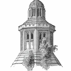Old engraved illustration of Louvre, Abbot's Kitchen, Glastonbury