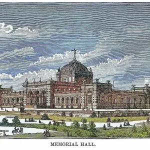 Old engraved illustration of view of Memorial Hall, a Beaux-Arts style building which is located in West Fairmount Park, Philadelphia, Pennsylvania (built as the art gallery for the 1876 Centennial Exposition) Old engraved illustration of view of Memorial Hall, a Beaux-Arts style building which is located in West Fairmount Park, Philadelphia, Pennsylvania (built as the art gallery for the 1876 Centennial Exposition)