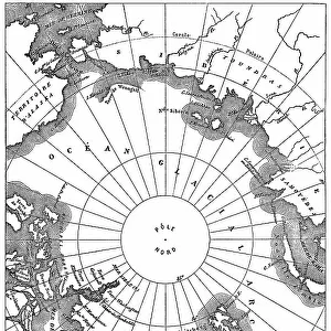 Old engraved map of North Polar Regions