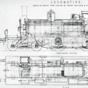 Old fashioned steam train locomotive