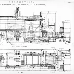 Old fashioned steam train locomotive