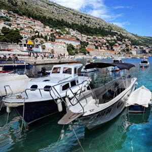 Old Harbour In The Walled City of Dubrovnik, Dalmatia, Croatia
