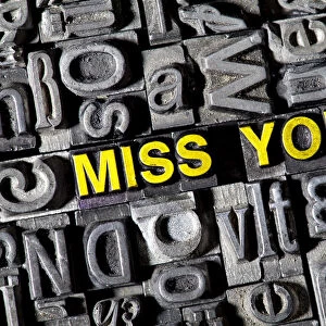 Old lead letters forming the word Miss You