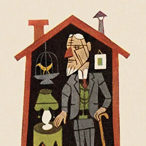 Old Man in Tiny House