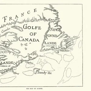 Old Map of Acadie, Canada