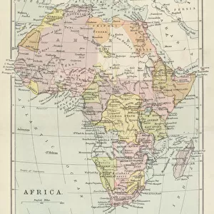 Old map of the continent of Africa