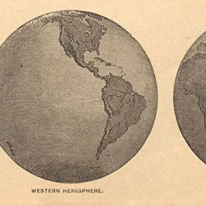 Old, Map of Eastern and Western Hemispheres, From 1875