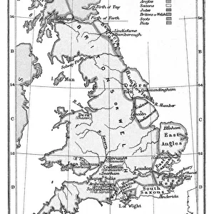 Old map of England in 550