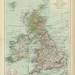 Old map of Great Britain and Ireland