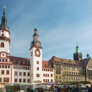 Old and new town hall, town hall tower