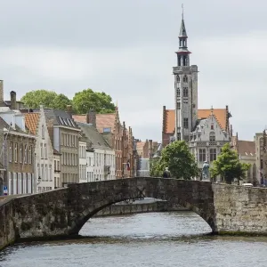 Old Stone Bridge Print over Bruges Canal Old Stone Bridge Print over Bruges Canal
