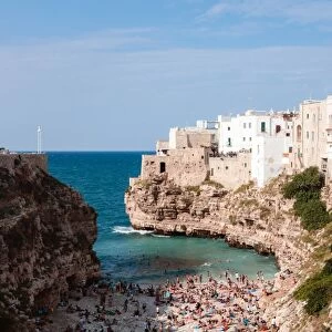 Old town and beach, Polignano a mare, Apulia, Italy