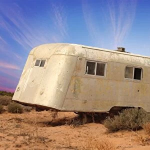Old Trailer Rusting in Mexican Desert