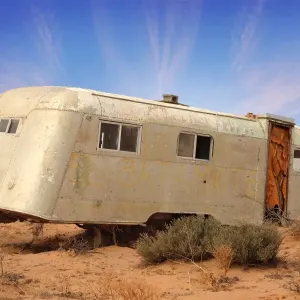 Rusting Trailer Print in Sonoran Desert Landscape Rusting Trailer Print in Sonoran Desert Landscape