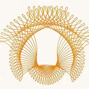 Orange Spiral Line Drawing