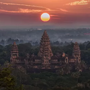 Orange Sunrise at Angkor Wat, Siem reap, Cambodia