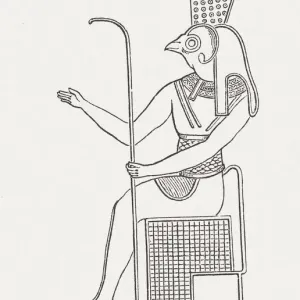 Osiris Wood Engraving Print, Ancient Egyptian Afterlife Scene Osiris Wood Engraving Print, Ancient Egyptian Afterlife Scene