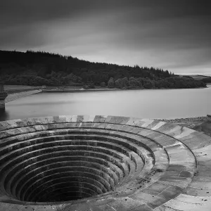 Overflow at Ladybower Reservoir, Derbyshire, UK
