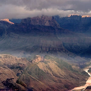 Overview of canyon and Colorado River, Grand Canyon National Park, Arizona, USA
