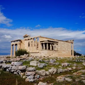 Overview on the Erechtheion Temple, Athens, Greece Overview on the Erechtheion Temple, Athens, Greece