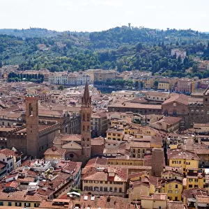 Overview over the Old City of Florence, Italy