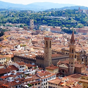 Overview over the Rooftops of Florence, Italy
