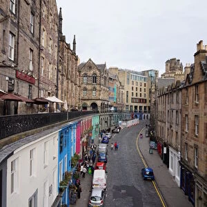 Overview on Victoria Street, Edinburgh, United Kingdom