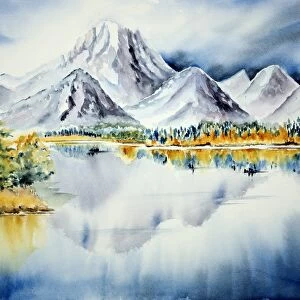 Oxbow bend - mountains, lake, reflection