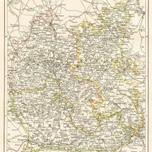 Oxford and Buckingham map 1885