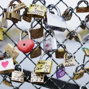Padlock Bridge Print over the River Seine Padlock Bridge Print over the River Seine