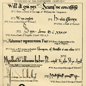 Palaeography handwriting from 11th to 13th century
