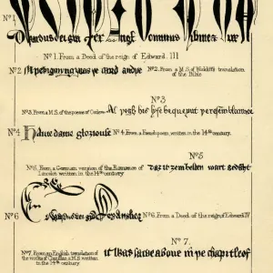 14th-15th Century Handwriting Specimens Print