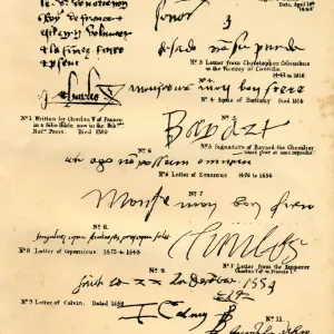 Historic Writing Examples Print: 14th-16th Century Palaeography Historic Writing Examples Print: 14th-16th Century Palaeography