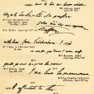 18th Century Palaeography Print - Autograph Letter Excerpts