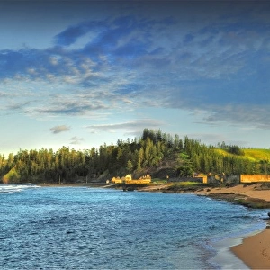 A panorama of the coastline at Slaughter bay, Kingston, Norfolk Island