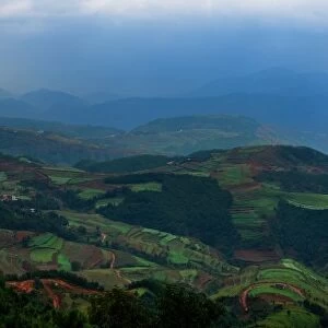 Panorama of Dongchuan red soil of Yunnan, China