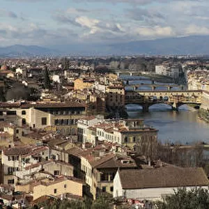 Panorama of Florence as seen from the hill of San Miniatos Church