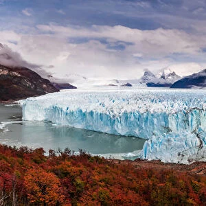 Panorama of glacier Perito Moreno in autumn. Argentina, Patagonia
